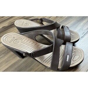 Crocs Cyprus IV Heel Sandals Women’s Size 10 Brown Shoes
